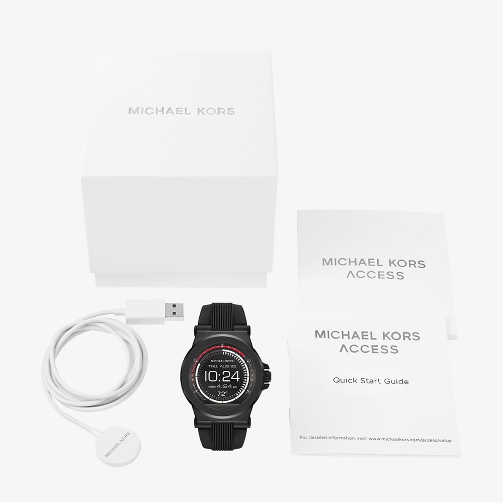 Men Michael Kors Access Smartwatch: Dylan MKT5011 Black Silicone 46mm